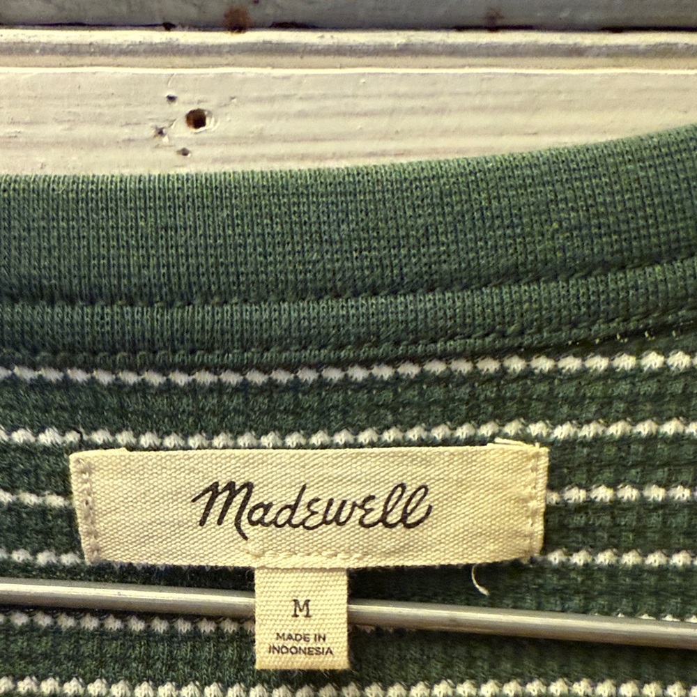 Madewell Olive Striped Short Sleeve Tee - Picture 2 of 3